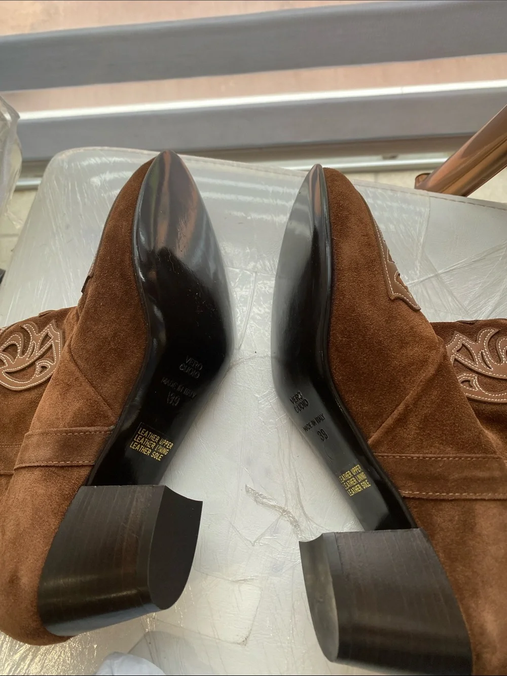 SUNDANCE Italian SUEDE Leather BOOTS Hippie BOHO COWGIRL Brown